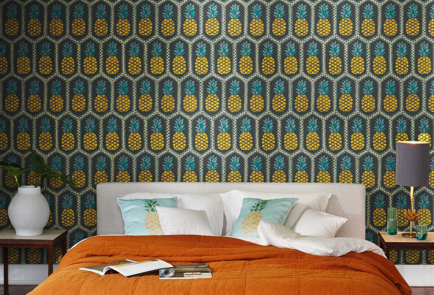 Barbara Becker Wallpaper Pineapple - HD Wallpaper 