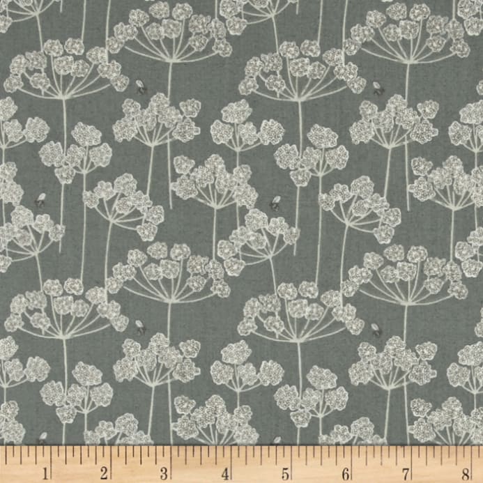 Lewis & Irene Country Life Cow Parsley & Bee Green - Wallpaper - HD Wallpaper 