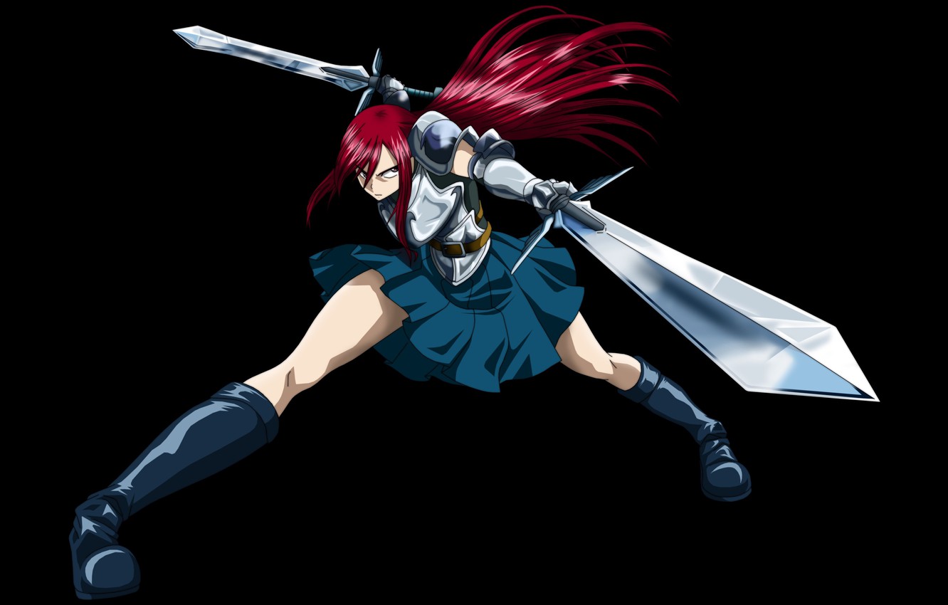 Photo Wallpaper Red, Sword, Armor, Anime, Ken, Redhead, - Erza Scarlet - HD Wallpaper 