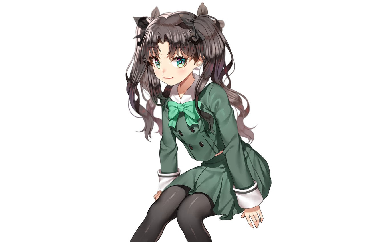 Photo Wallpaper Girl, Smile, Style, Bows, Tails - Fate Zero Rin - HD Wallpaper 