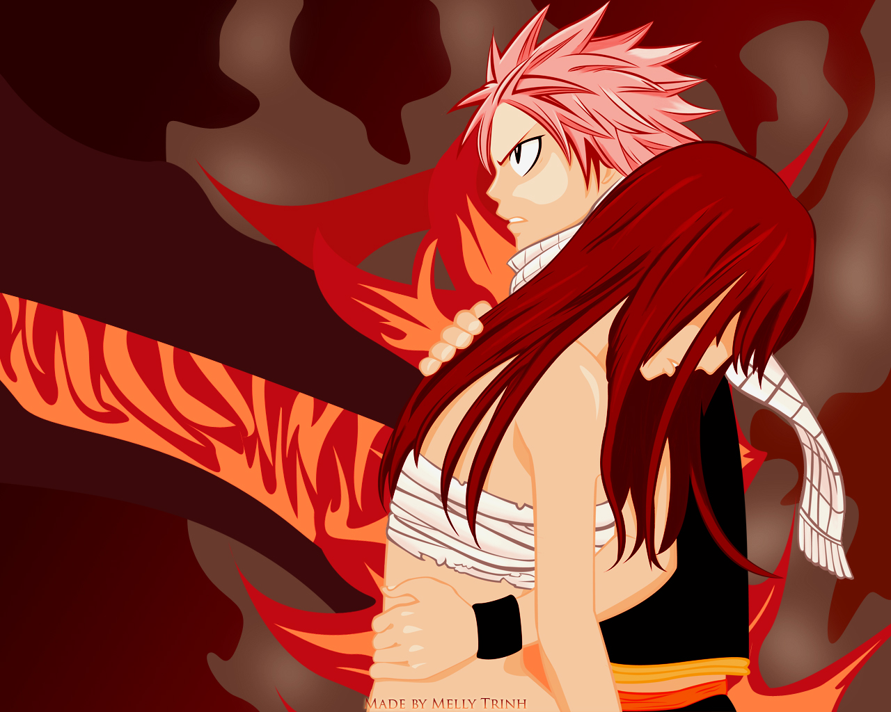 Natsu X Erza Fairy Tail - HD Wallpaper 