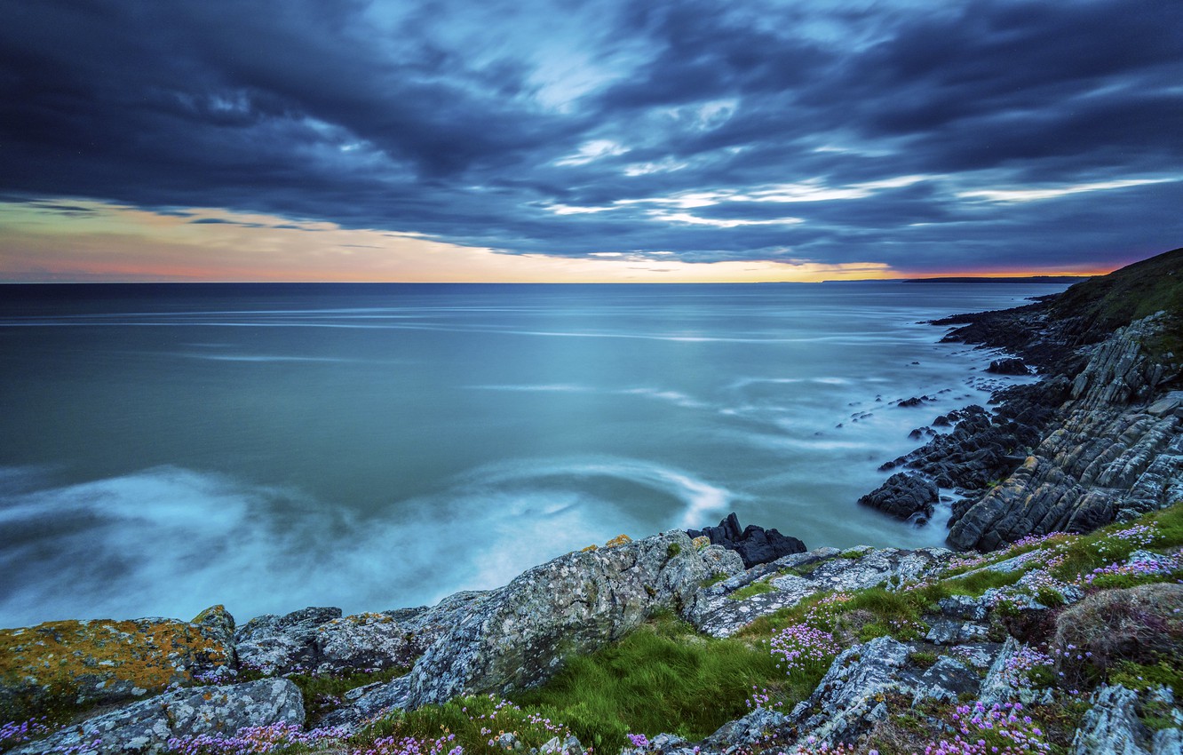 Photo Wallpaper Sea, Rocks, Coast, Ireland - Sea - HD Wallpaper 