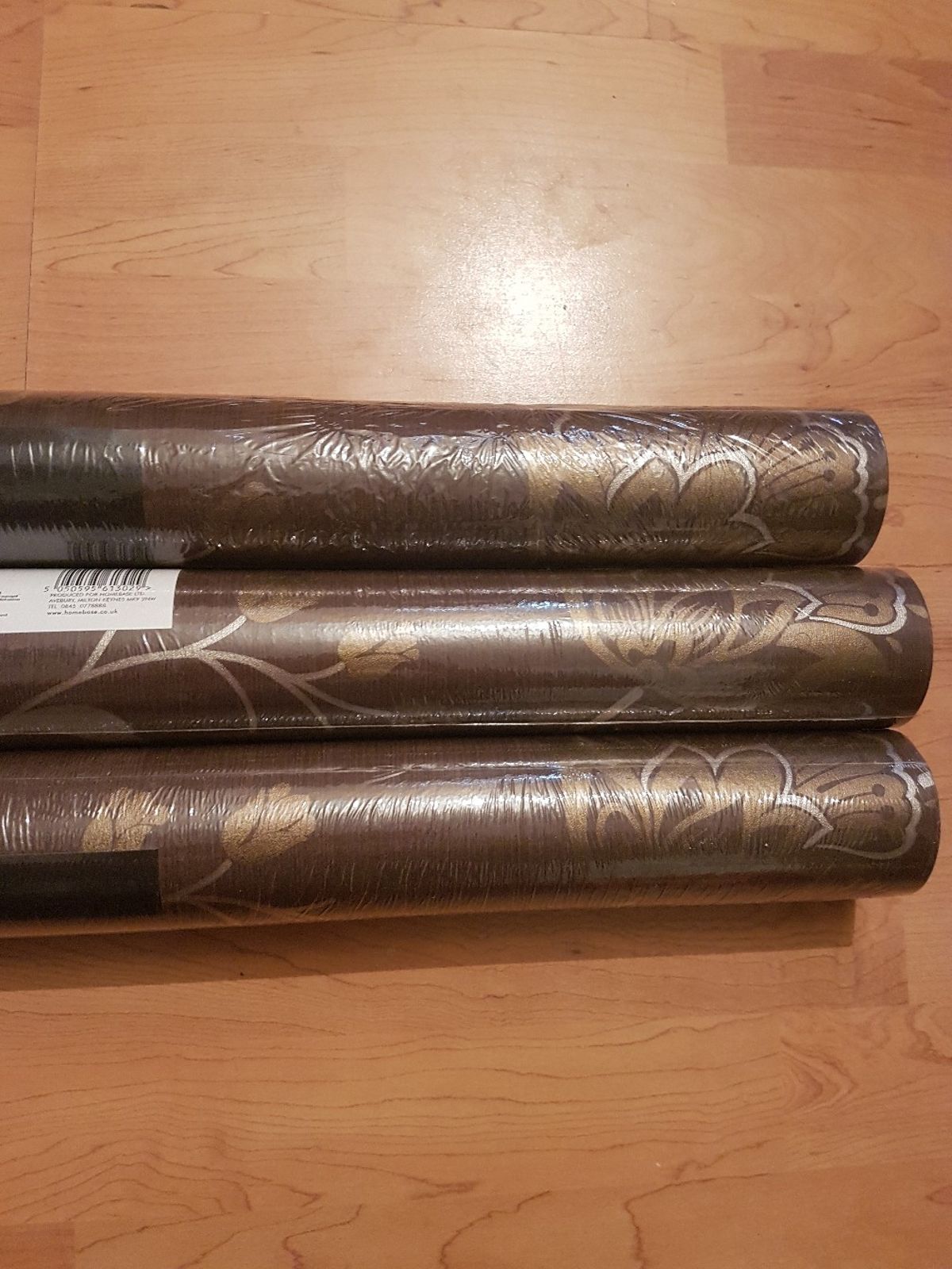 Brown And Gold Feature Wallpaper From Homebase Wood 1200x1600