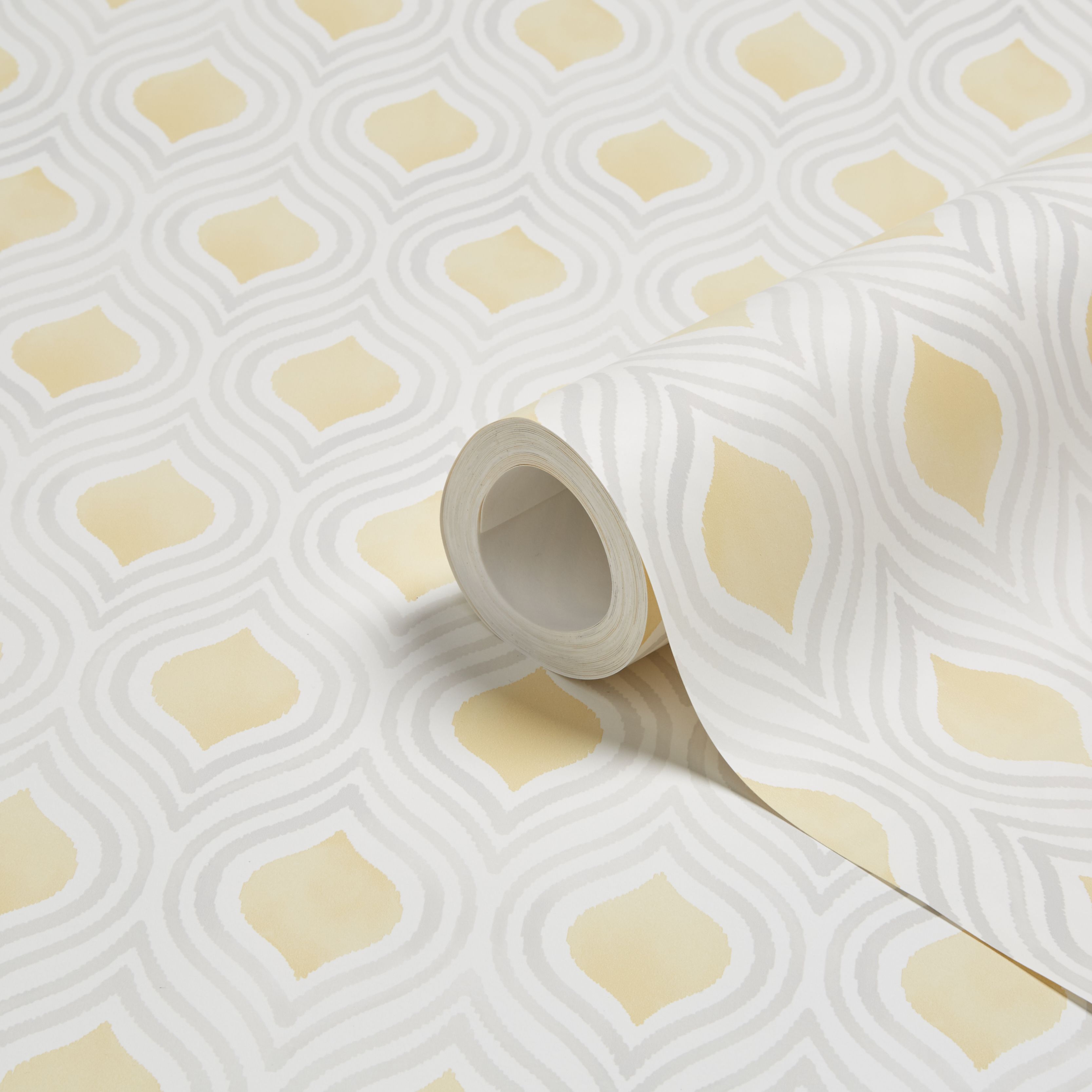 Ailsa Soft Lemon Geometric - HD Wallpaper 