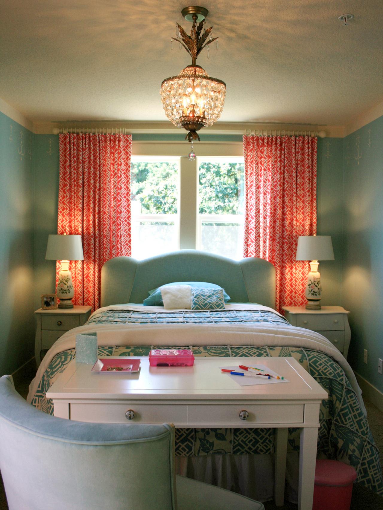 Mint Green And Coral Bedroom - HD Wallpaper 