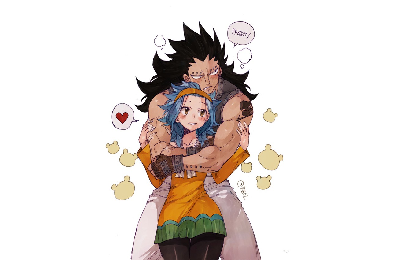 Photo Wallpaper Gajeel Redfox, Fairy Tail, Levy Mcgarden - Levy X Gajeel Cute - HD Wallpaper 