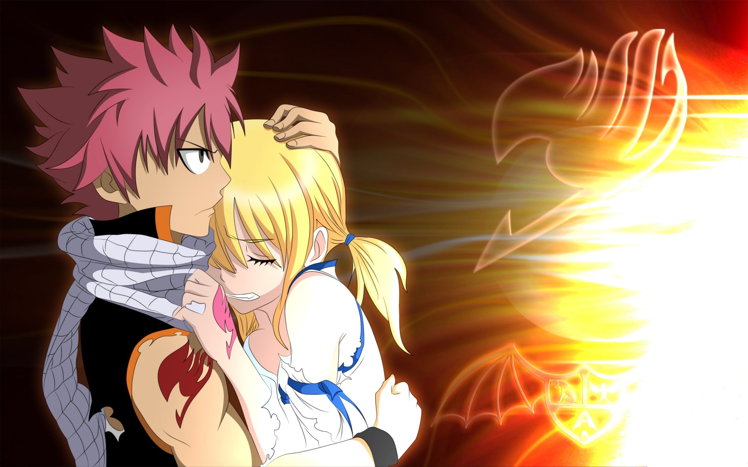 Romantic Anime Fairy Tail Wallpapers - Fairy Tail Lucy Y Natsu - HD Wallpaper 