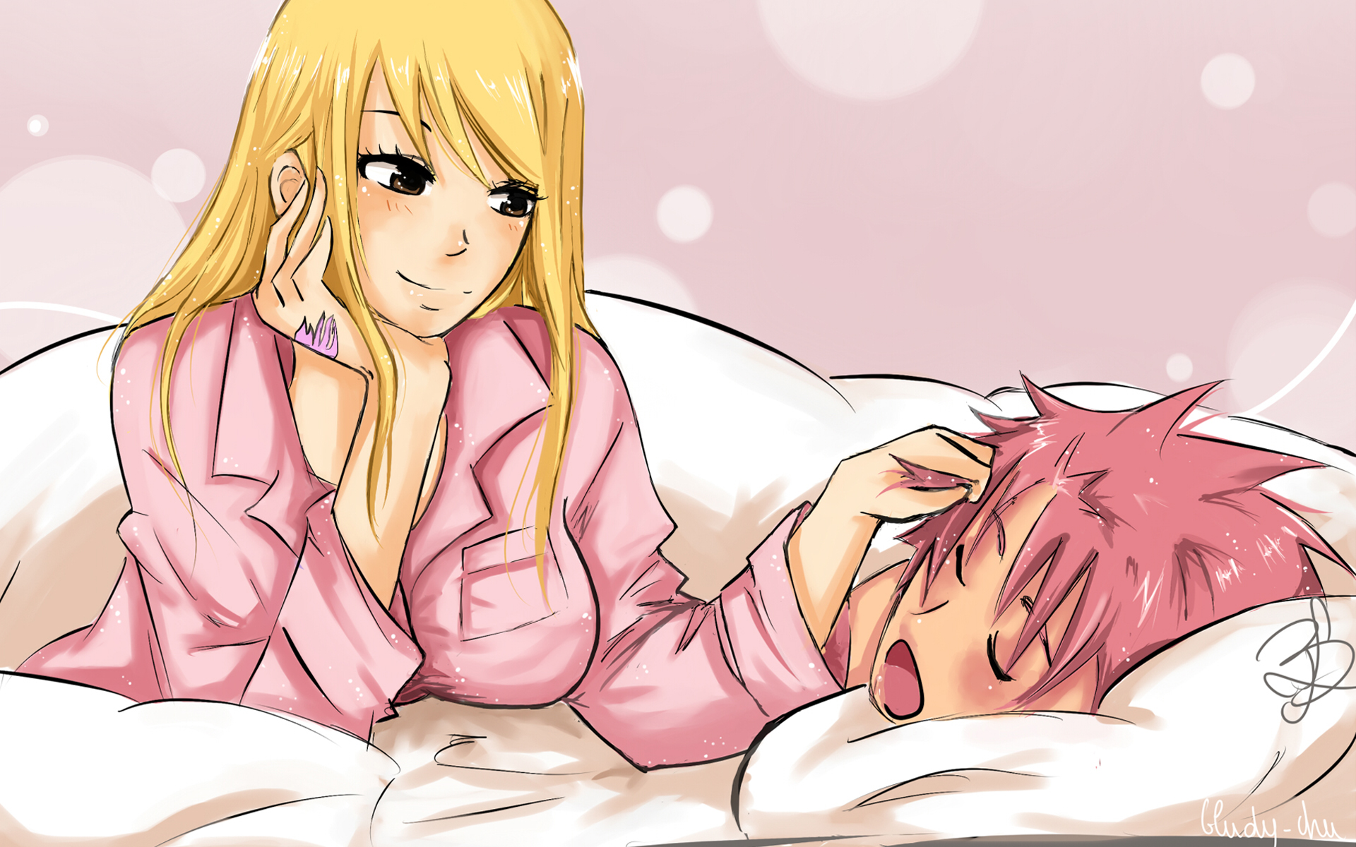 Natsu Dragneel And Lucy Heartfilia Desktop Wallpaper - Fairy Tail Anime Lucy X Natsu - HD Wallpaper 