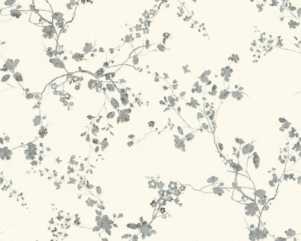 Livingwalls Wallpaper Flowers, Black, Metallic, Silver, - Černobílé Tapety - HD Wallpaper 