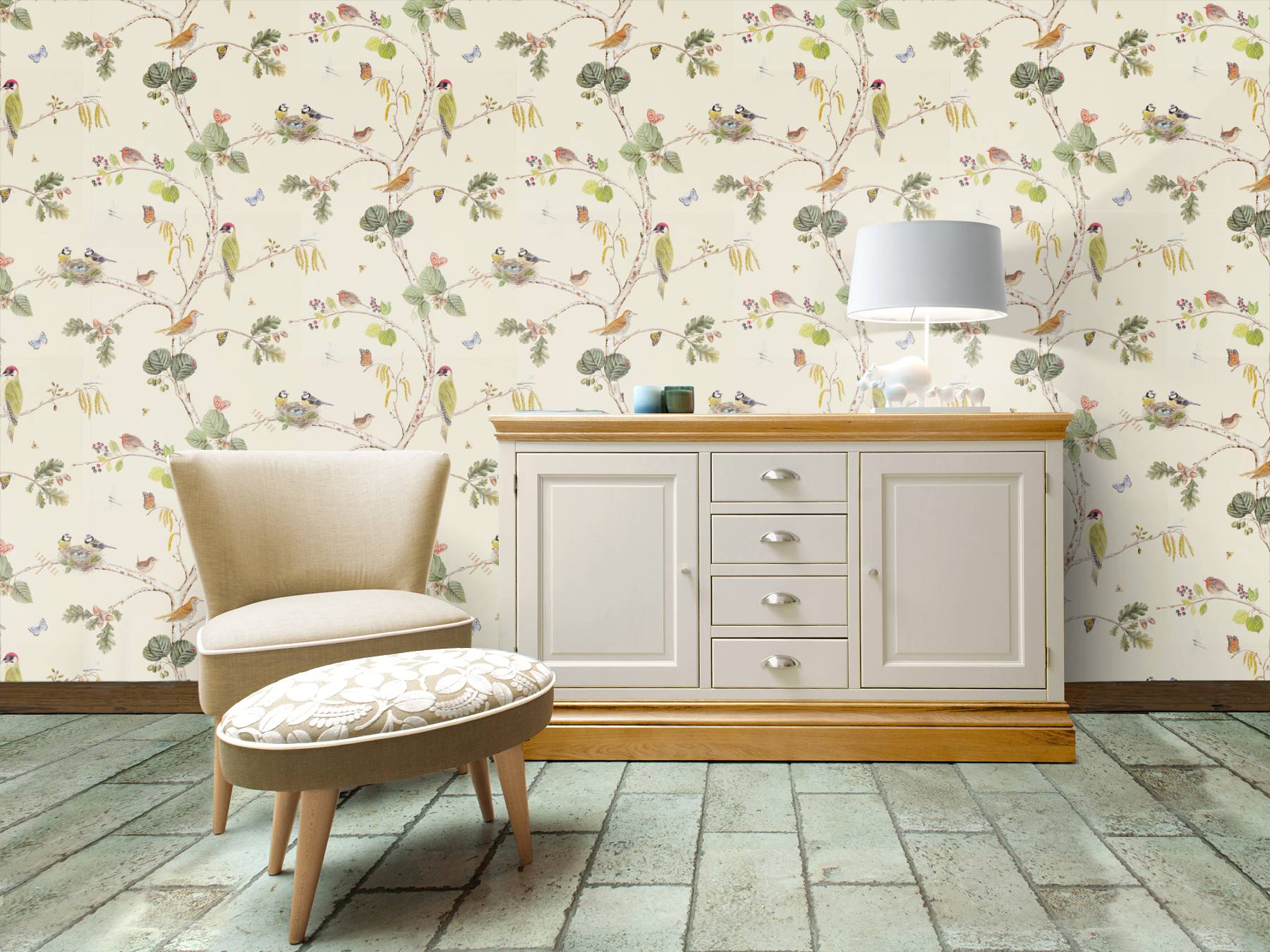 Woodland Chorus Roomset Image - Cole And Son Camellia - HD Wallpaper 