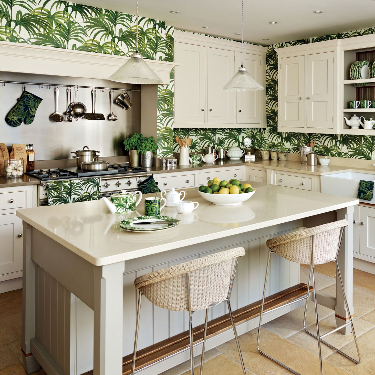 Tropicalwallpaper2 - Palm Tree Wallpaper Kitchen - HD Wallpaper 