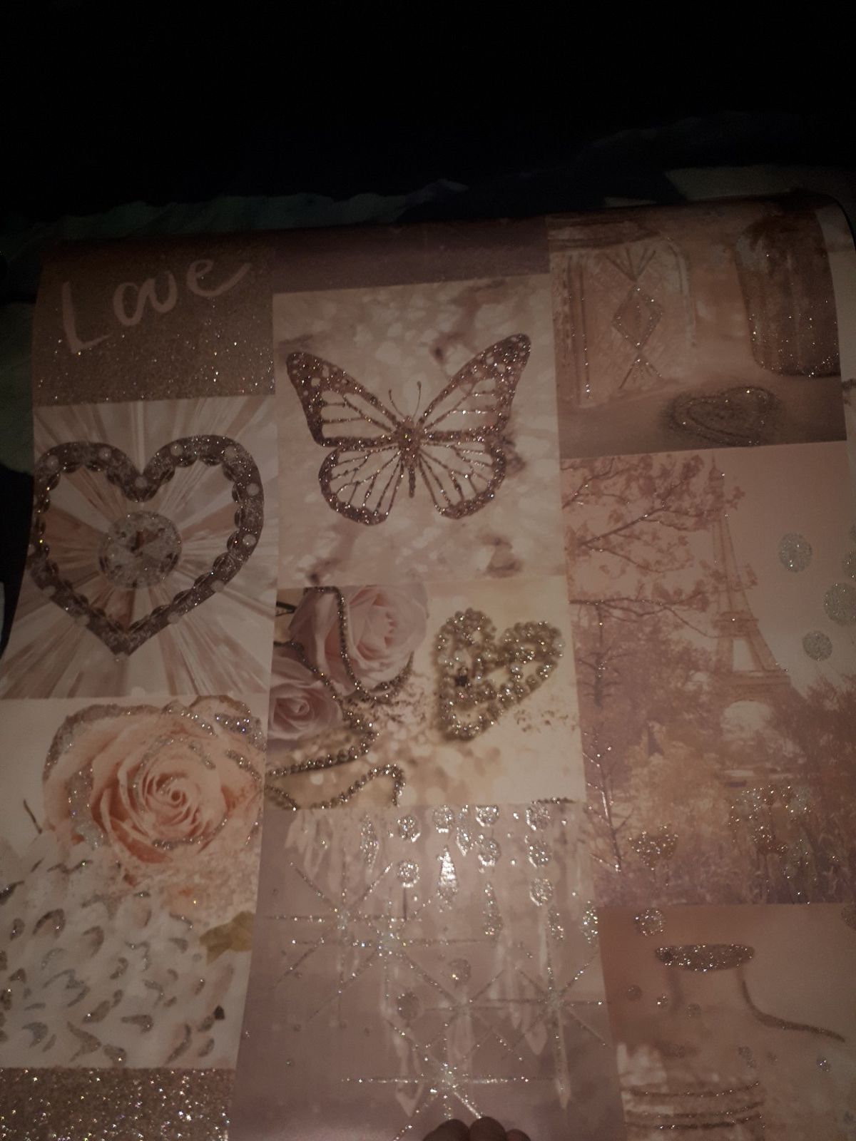 Gorgeous Glittery Rose Gold Wallpaper 2 Rolls For £25 - Patchwork - HD Wallpaper 