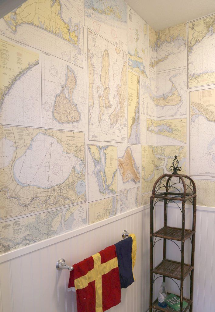 Nautical Map Wallpaper Modern - HD Wallpaper 
