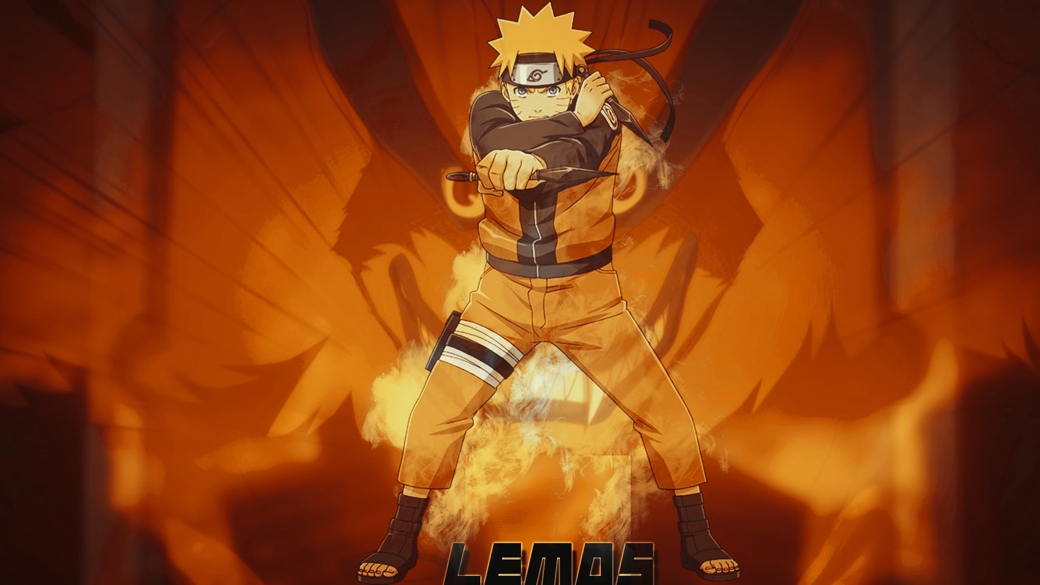 Naruto And Nine Tails - HD Wallpaper 