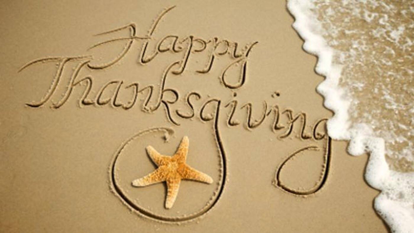 Happy Thanksgiving From The Ms - Beach Thanksgiving - HD Wallpaper 