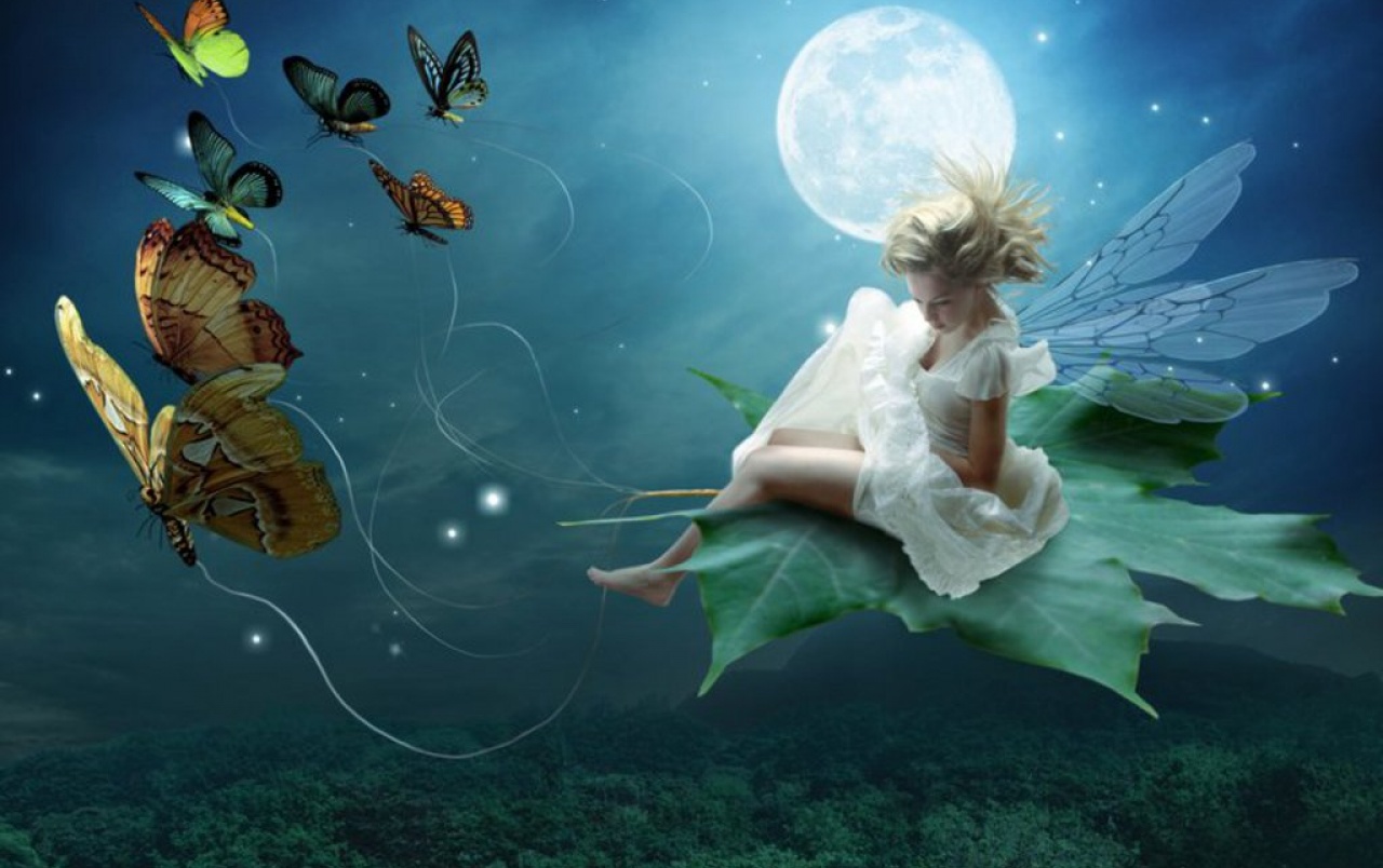 Moon Light Fairy Wallpapers - Moon Fairy - HD Wallpaper 