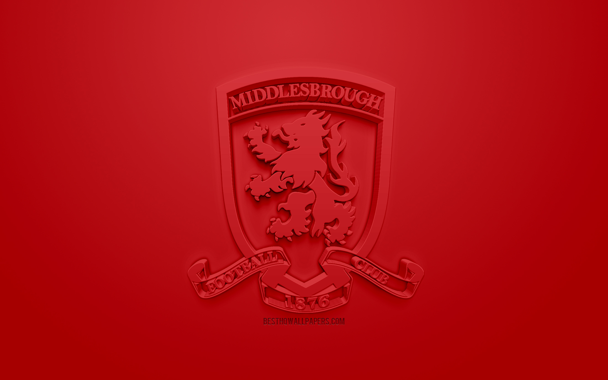 Middlesbrough Fc, Creative 3d Logo, Red Background, - Emblem - HD Wallpaper 