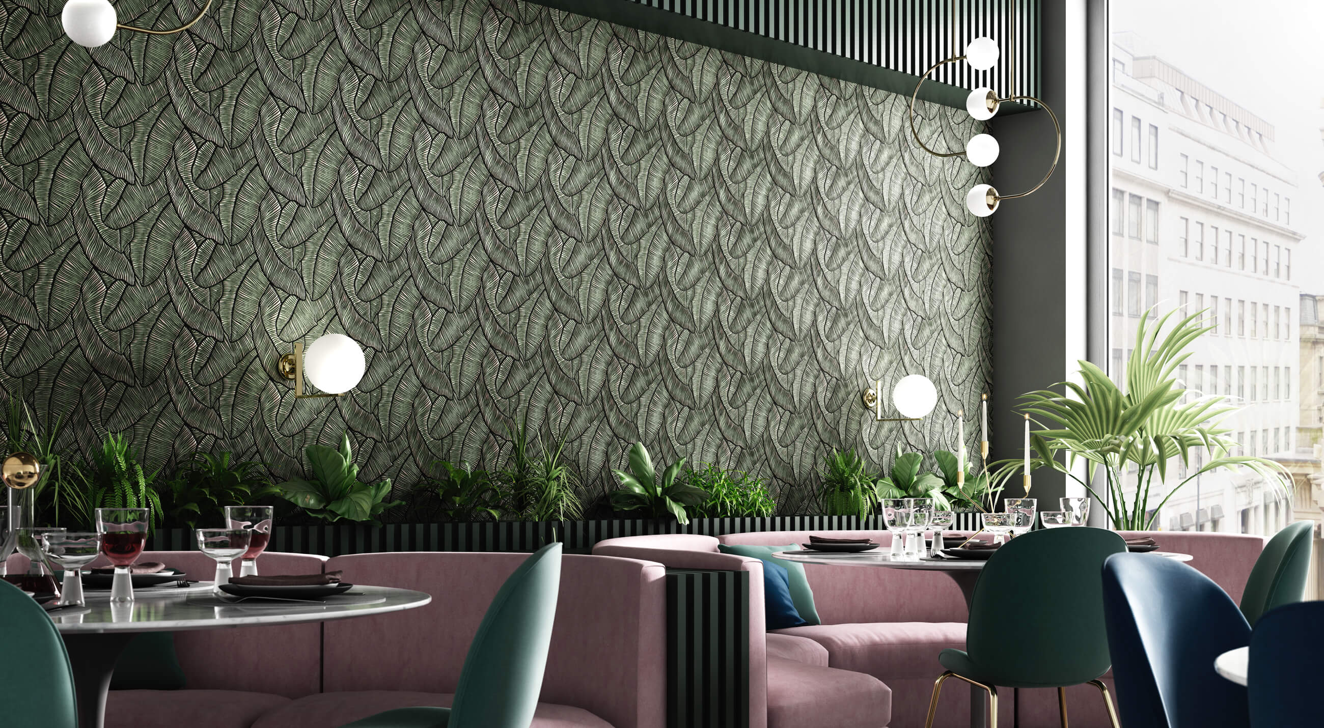 Lincrusta Tropical Leaf - HD Wallpaper 