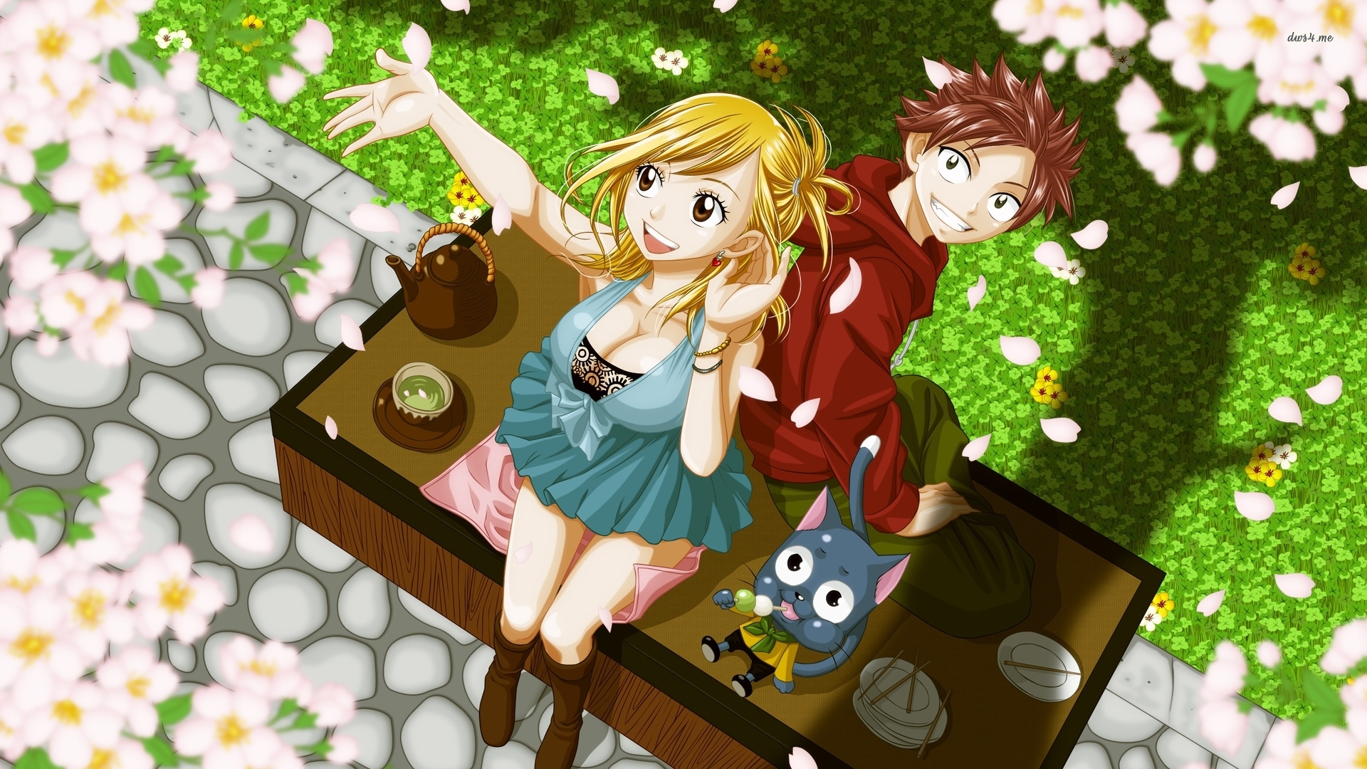 Fairy Tail Wallpaper Lucy And Natsu - HD Wallpaper 