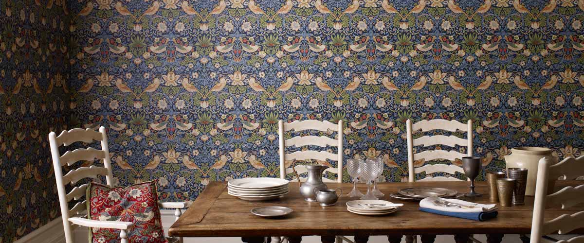 Morris & Co Strawberry Thief - HD Wallpaper 