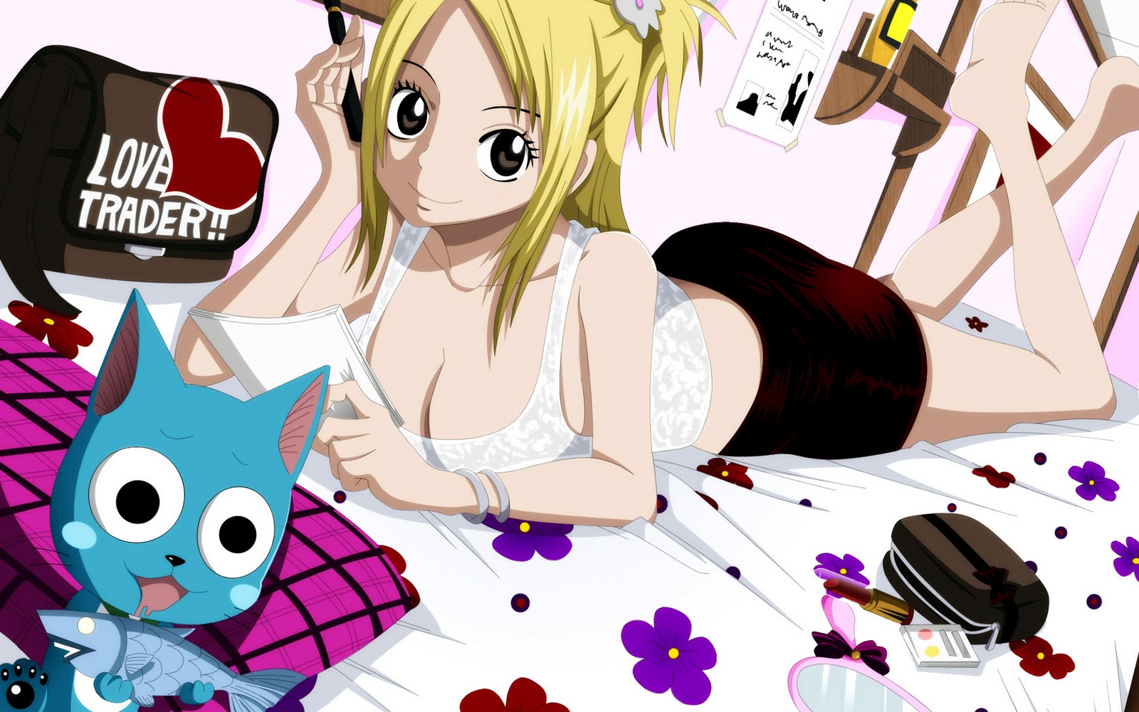 Cute Fairy Tail Lucy Wallpaper - Fairy Tail Anime Wallpaper Lucy - HD Wallpaper 