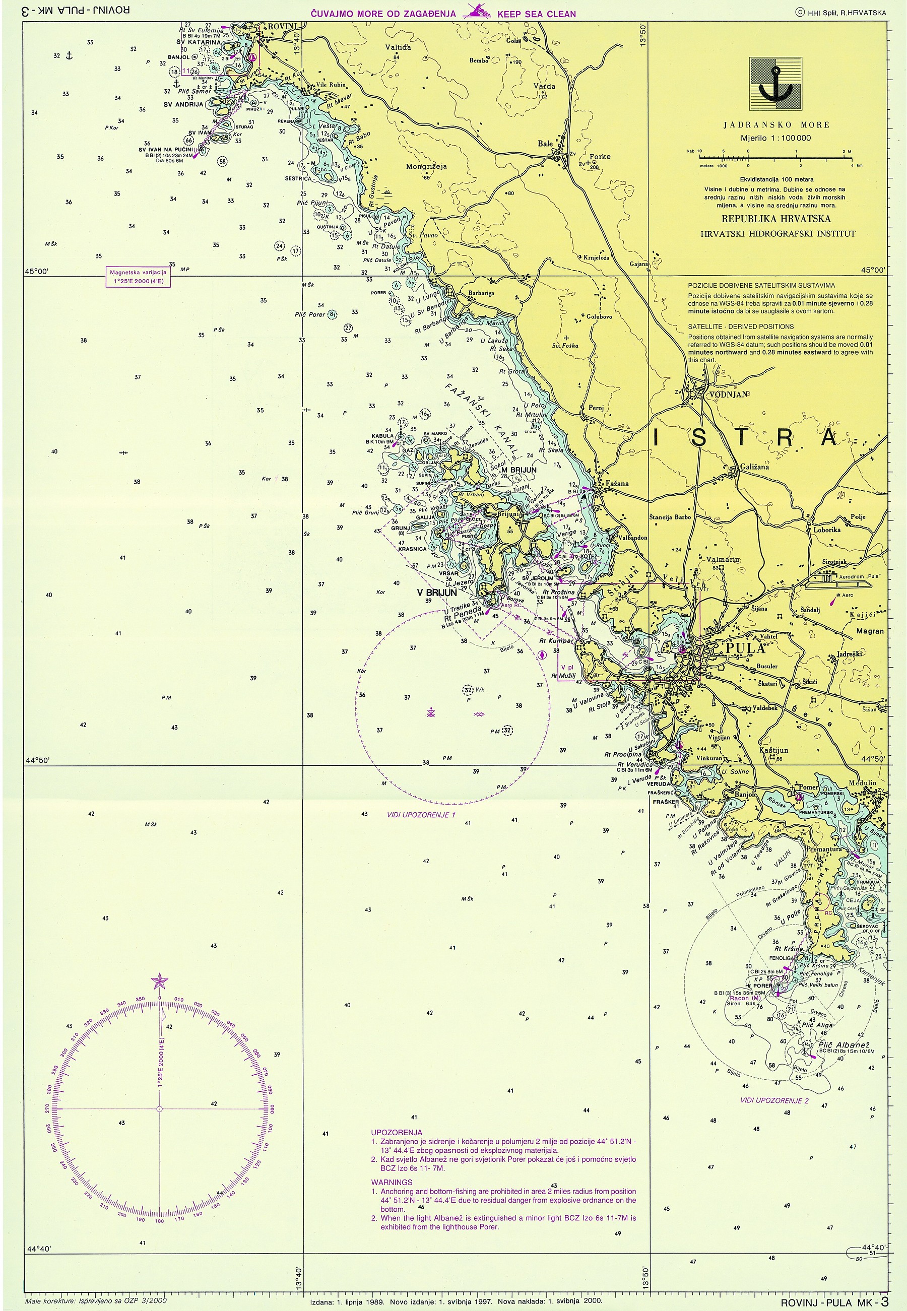 Yacht Charters Croatia - Pula Nautical Chart - HD Wallpaper 