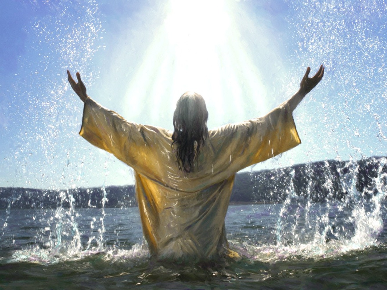 Holy Spirit Jesus Baptism - HD Wallpaper 