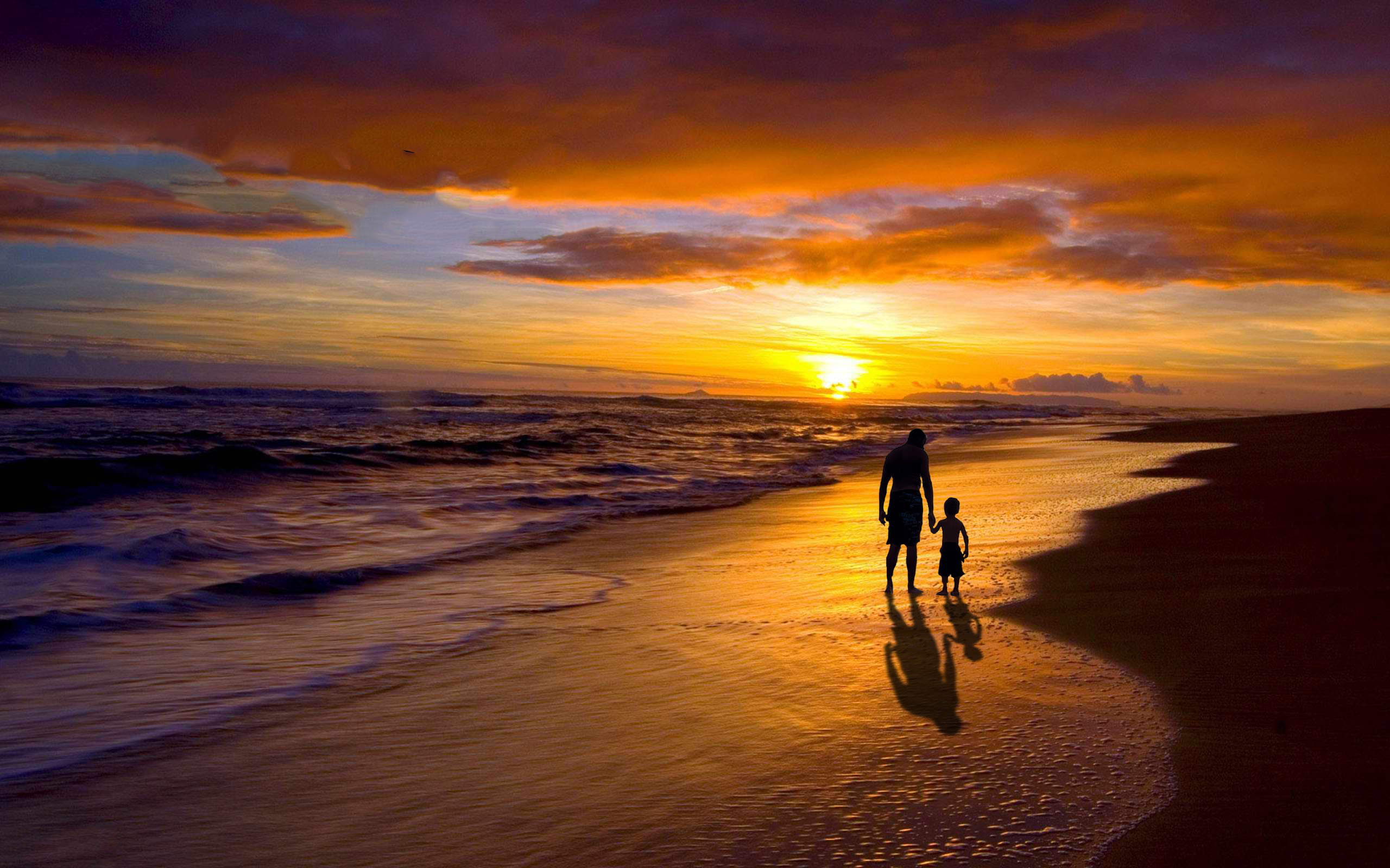 High Resolution Beach Sunset - HD Wallpaper 