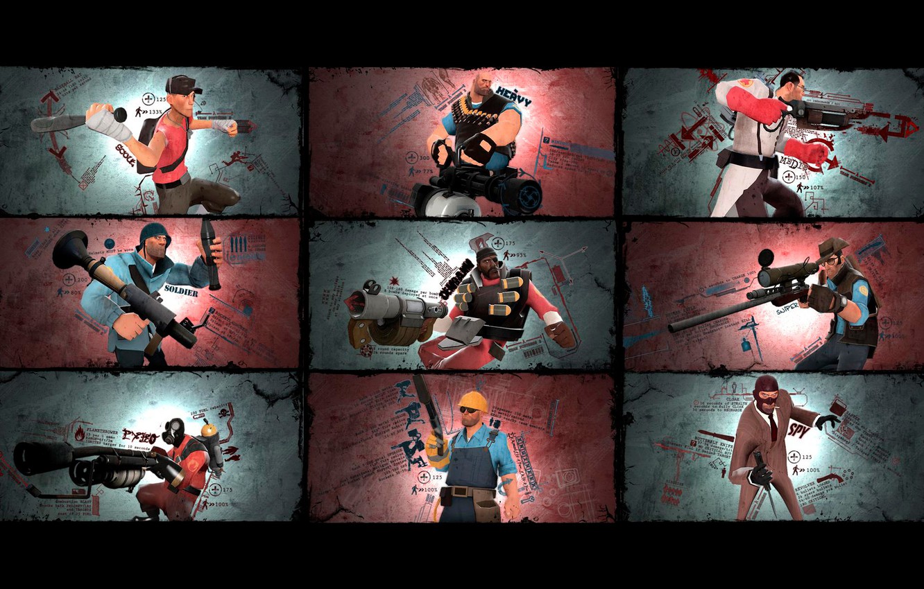 Photo Wallpaper Soldiers, Team Fortress 2, Medic, Characters, - Team Fortress 2 - HD Wallpaper 