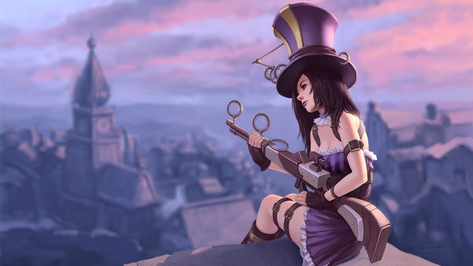 Caitlyn The Sheriff Of Piltover Hd Wallpaper - League Of Legends Caitlyn - HD Wallpaper 