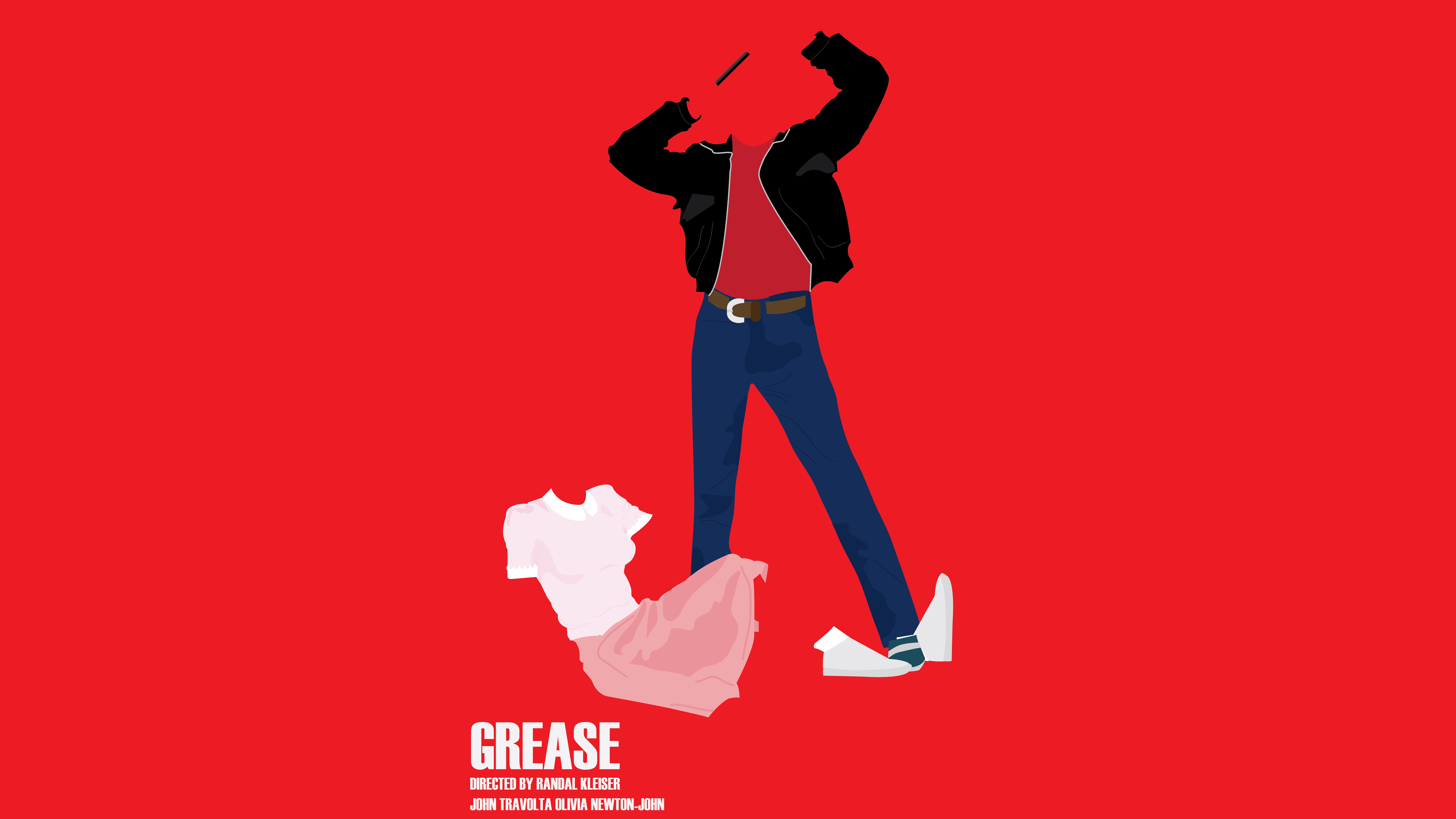 Grease Minimalist Movie Posters - HD Wallpaper 