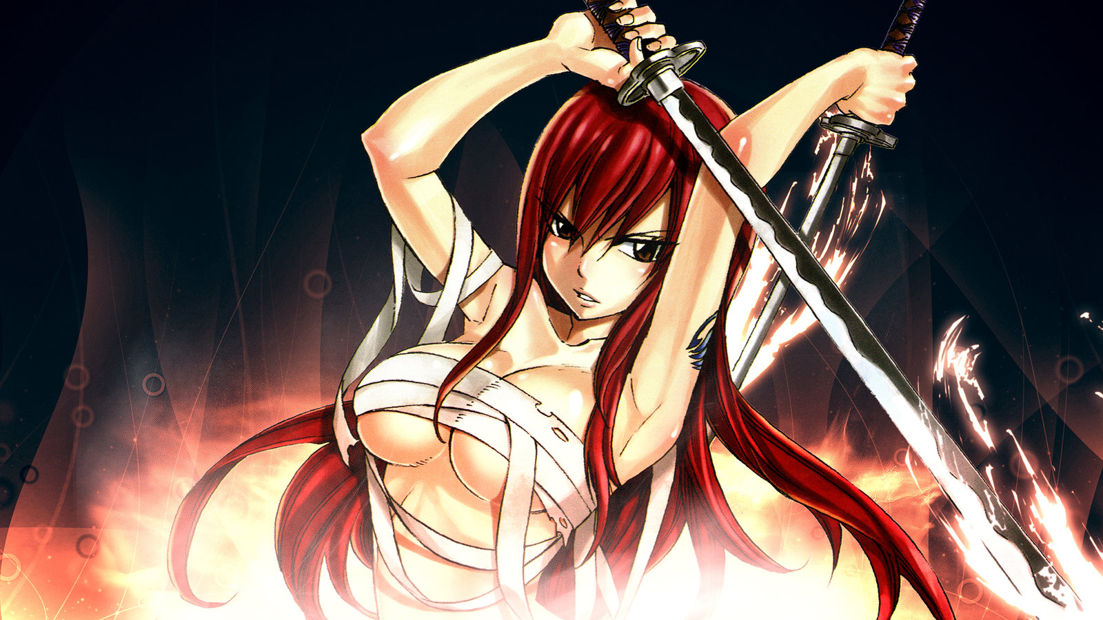 Erza Scarlet Titania Fairy Tail - HD Wallpaper 