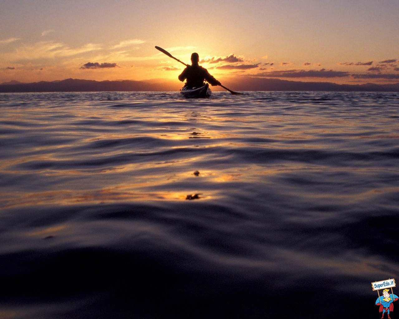Kayak Sunset - HD Wallpaper 