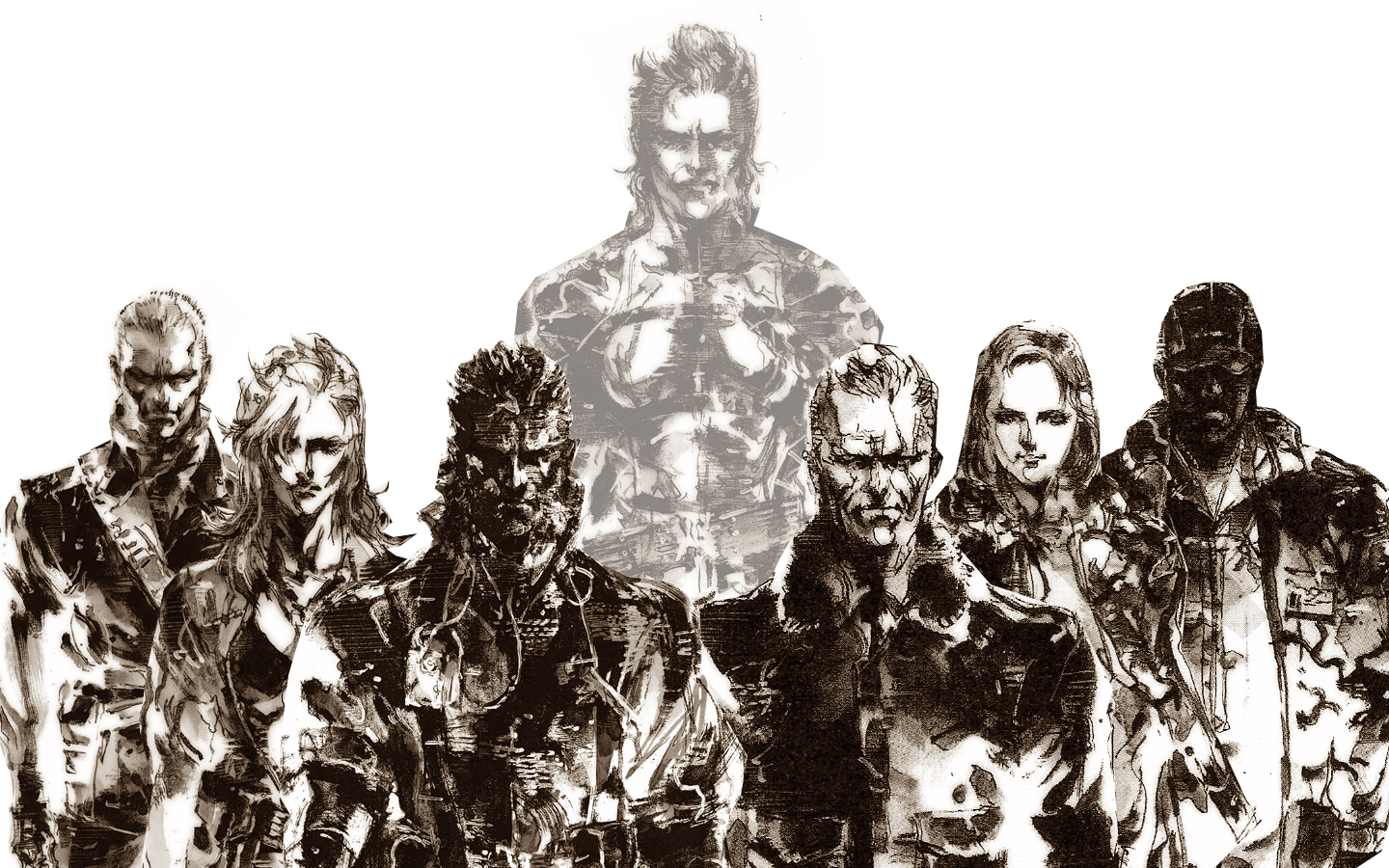 Metal Gear Solid Cast Wallpaper Background Characters - Metal Gear Solid Big Boss - HD Wallpaper 