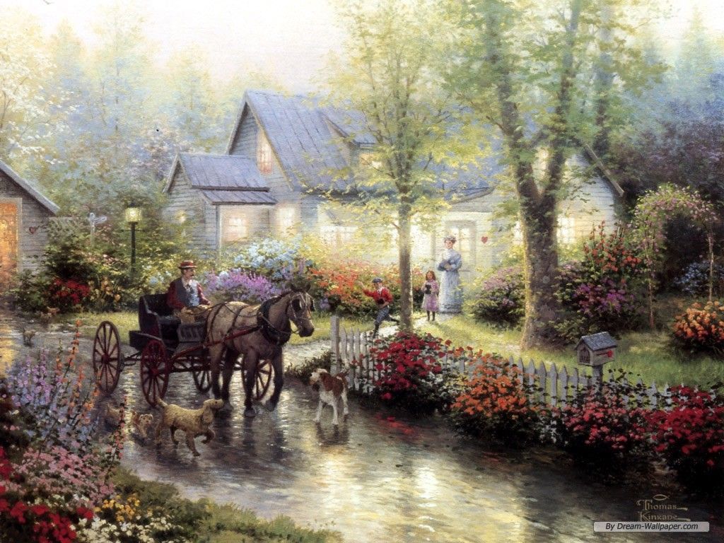 Desktop Backgrounds Thomas Kinkade - HD Wallpaper 