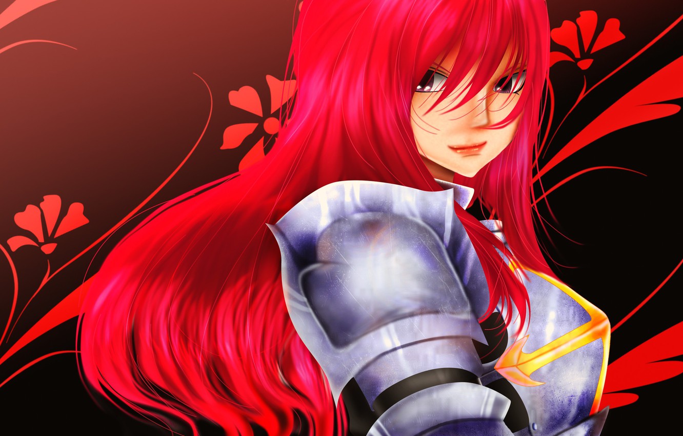 Photo Wallpaper Red, Armor, Red Hair, Anime, Redhead, - Fairy Tail Cool Erza - HD Wallpaper 