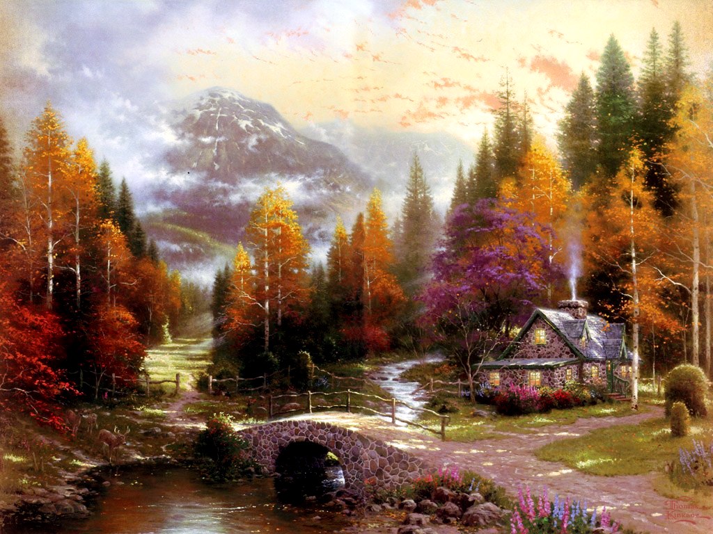 Thomas Kinkade - HD Wallpaper 