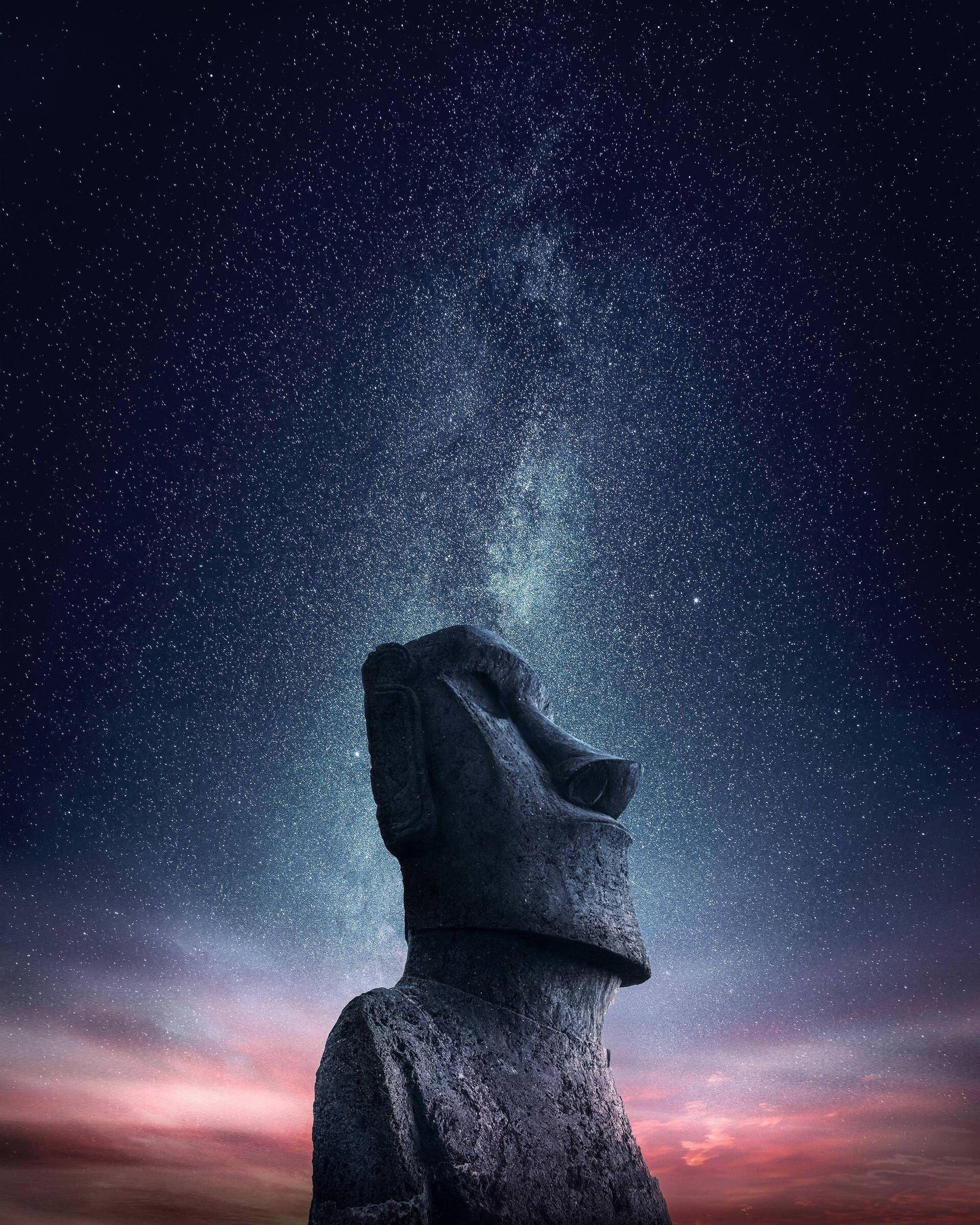 Easter Island Milky Way - HD Wallpaper 