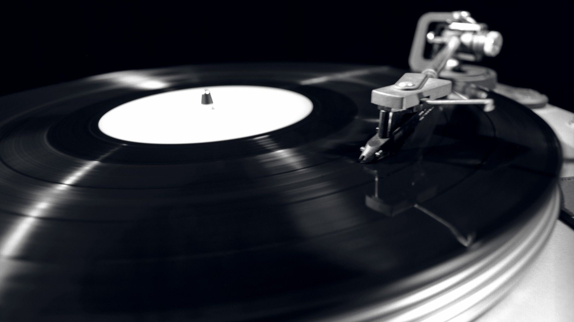 Record Player Vintage Black And White - HD Wallpaper 