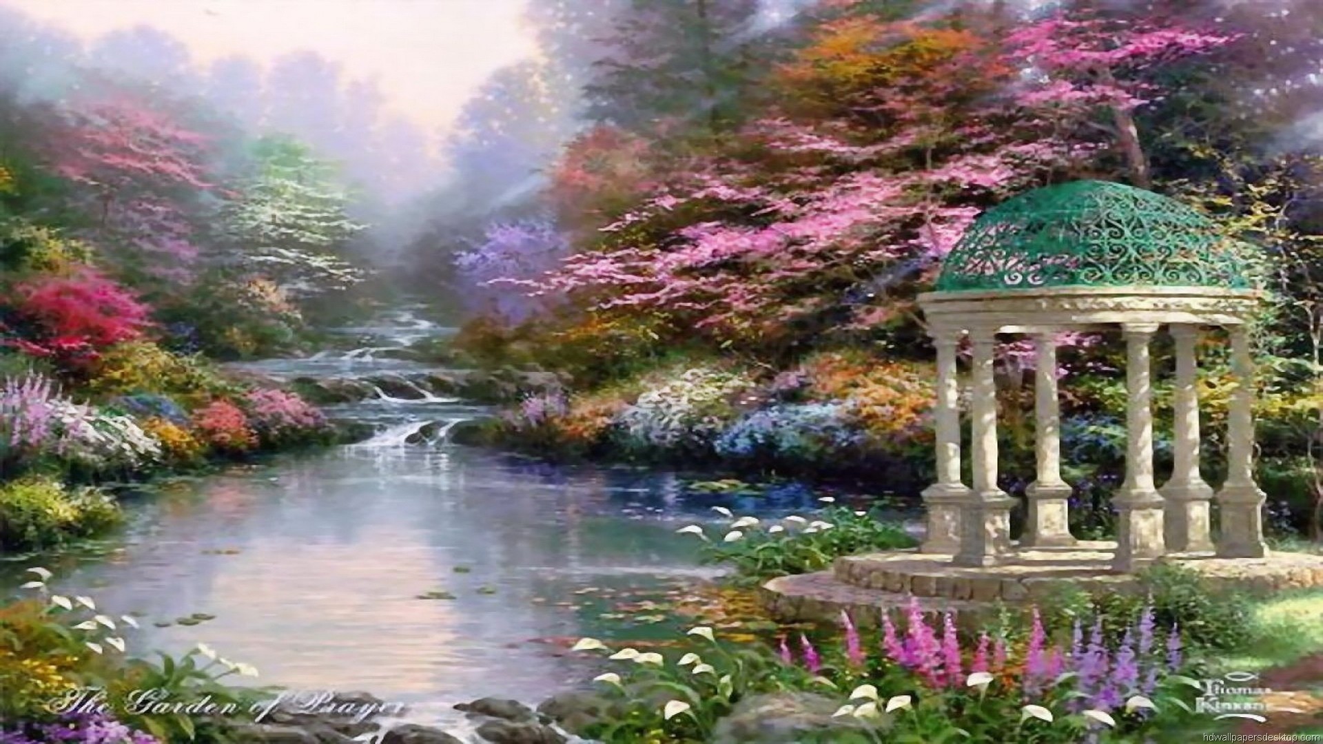 1920x1080, Art & Creative Wallpapers - Thomas Kinkade Wallpaper Spring - HD Wallpaper 