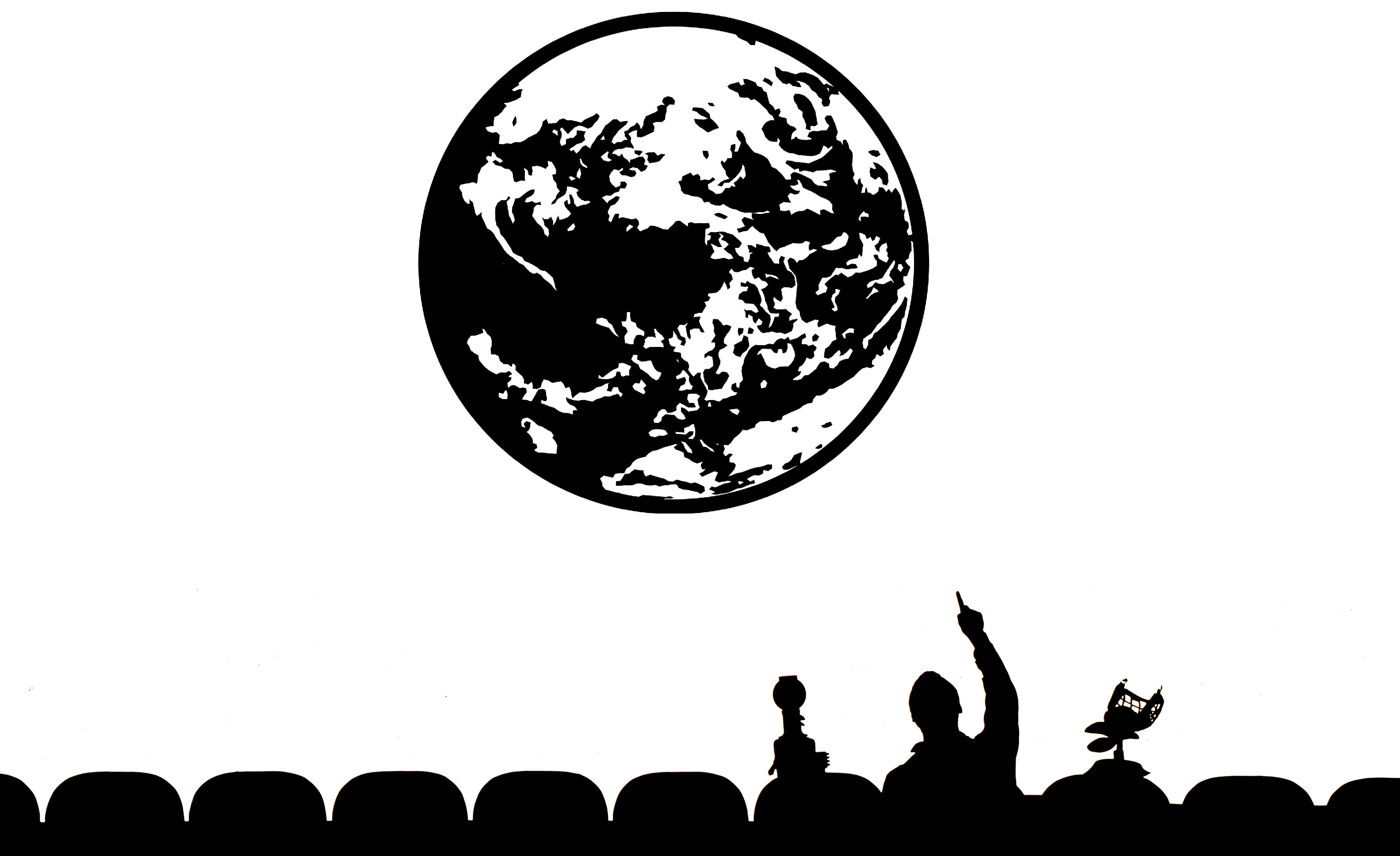 Earthbound Black And White - HD Wallpaper 