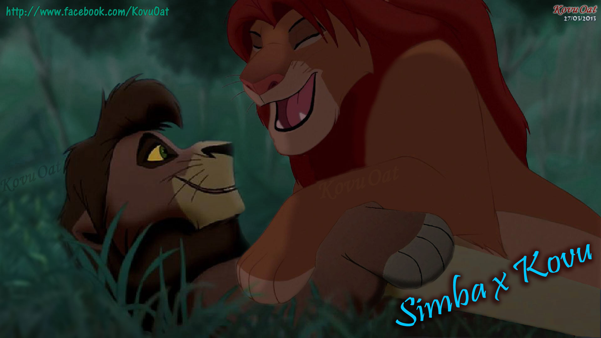 Simba X Kovu Gay Love Couple - Simba And Kovu Gay - HD Wallpaper 