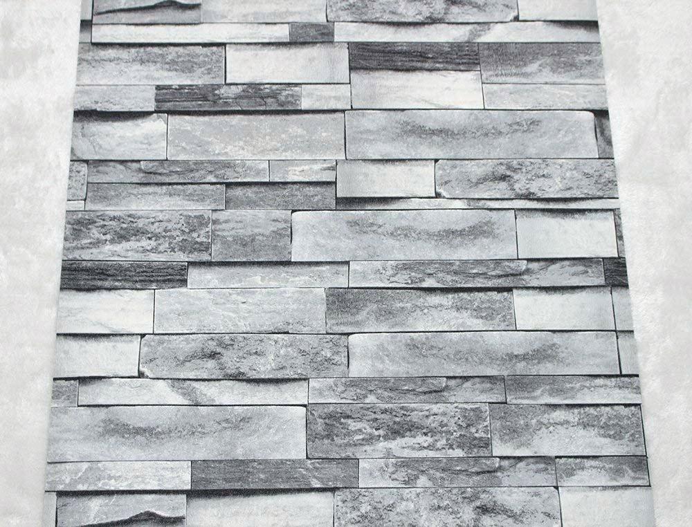 Faux Stone Wallpaper Home Depot Modern Roll Gray D - HD Wallpaper 