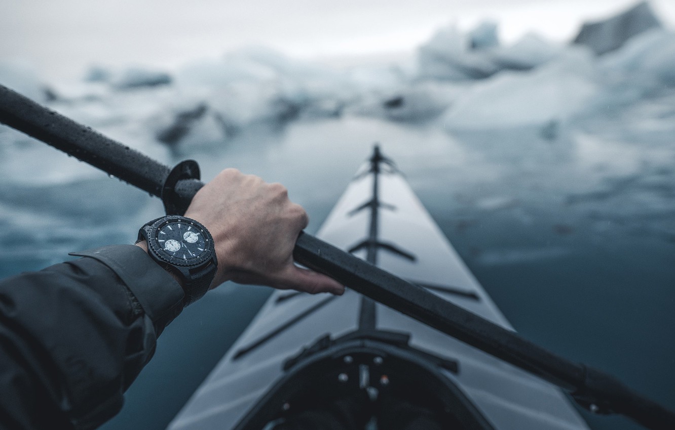 Photo Wallpaper Ice, Watch, Hand, Tourism, Kayak, Paddle, - Обои На Рабочий Стол Сплав - HD Wallpaper 