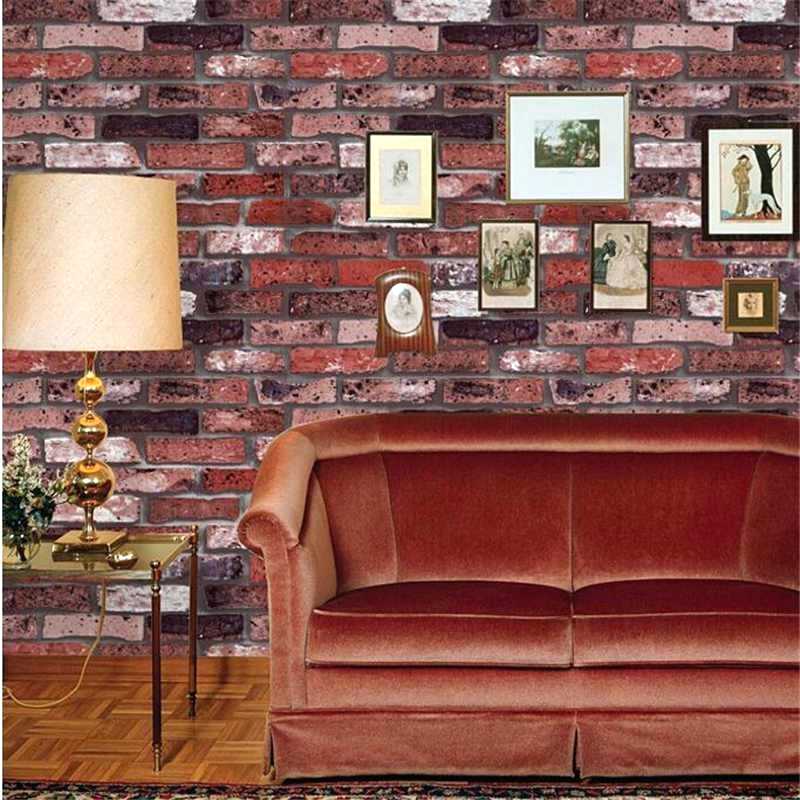Fake Brick Wallpaper Vintage Imitation Stereo Fake - Home Interior - HD Wallpaper 
