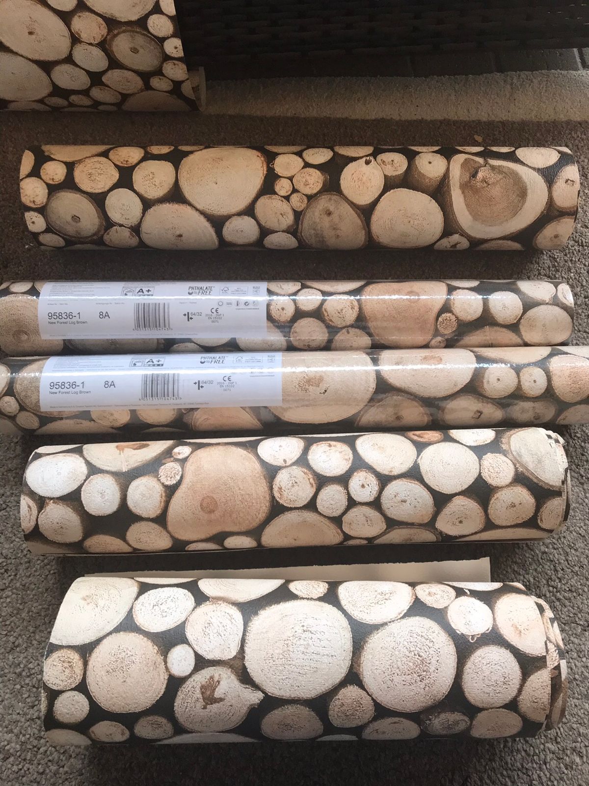 2 X Sealed Unused ‘new Forest Log Brown’ Wallpaper - Cobblestone - HD Wallpaper 