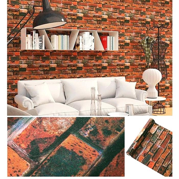 Faux Brick Paper Rustic Vintage Faux Brick Wallpaper - Wallpaper - HD Wallpaper 