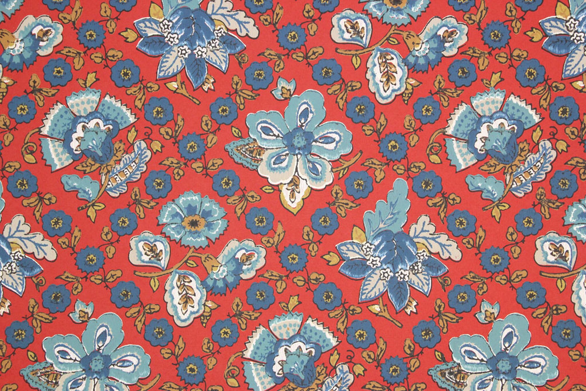 Red And Blue Floral - HD Wallpaper 