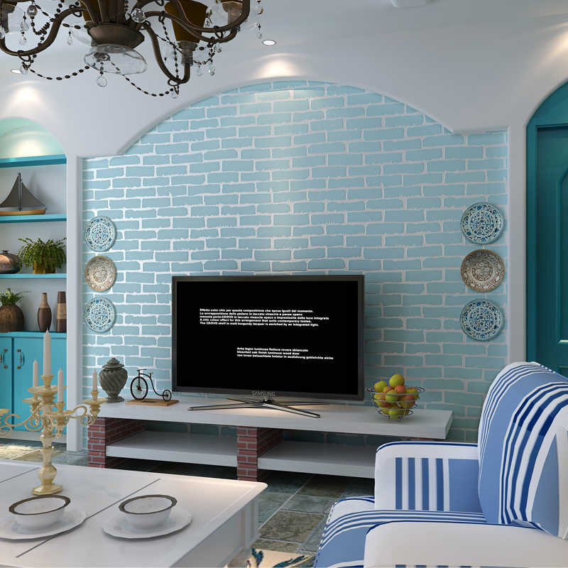 Brick Wall Behind Tv - HD Wallpaper 