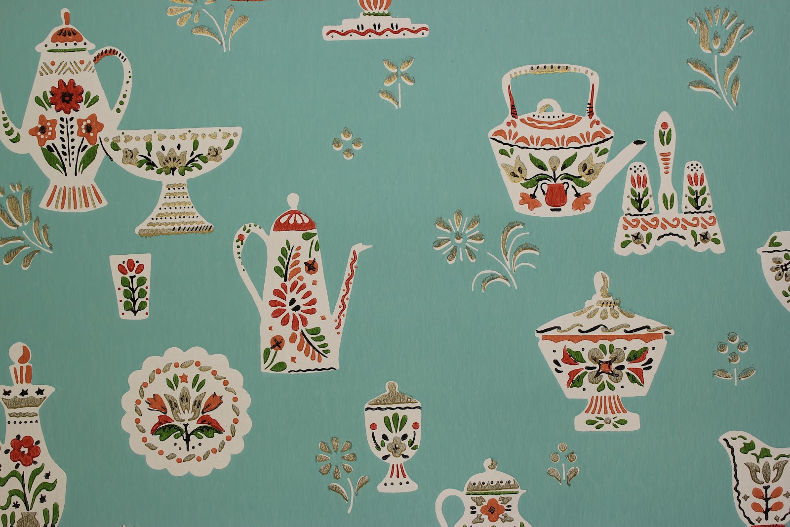 Vintage Wallpaper Kitchen - HD Wallpaper 